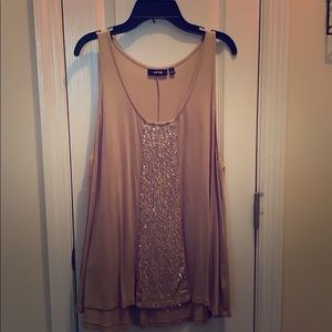 Tan Tank Top with sequins